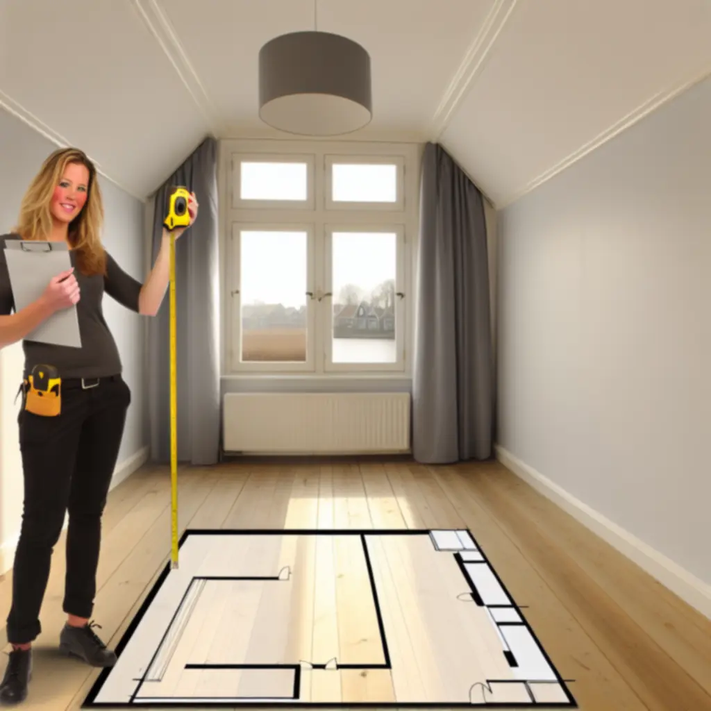 Interieur specialist die een slaapkamerproject plant